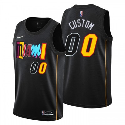 Miami Heat Custom Men's Nike Black 202122 Swingman NBA Jersey City Edition